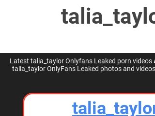 talia taylor onlyfans nudes|Talia Taylor Full Video